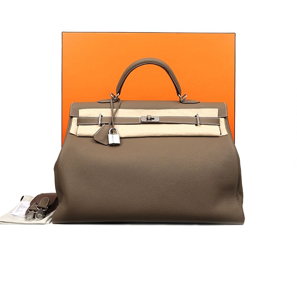 Hermes Kelly 50 Etoupe W-Stitched Unused Bag SKU