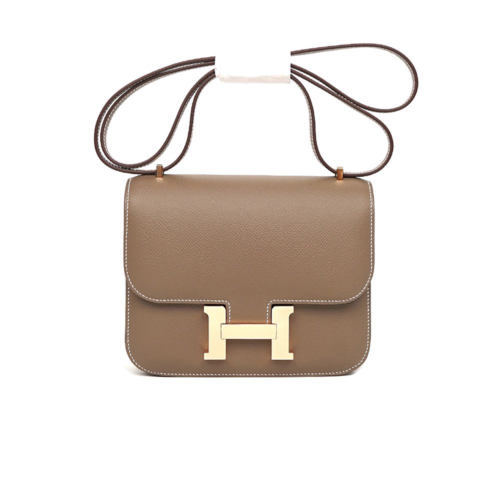 Hermes Constans 18 Epsom Etoupe Rose Gold Handbag H083905CD18 W Engraving (24 Years) Display Grade SKU