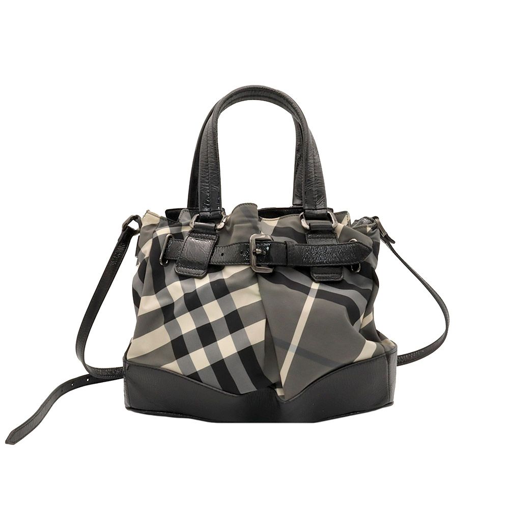 Burberry Black Check Print Piped Trim Belt 2WAY - SKU: 2WAY