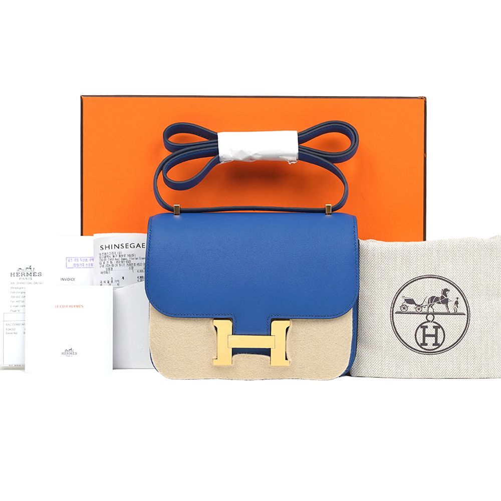 Hermes Constance 18 Swift Blue B Stamp Unworn SKU12345