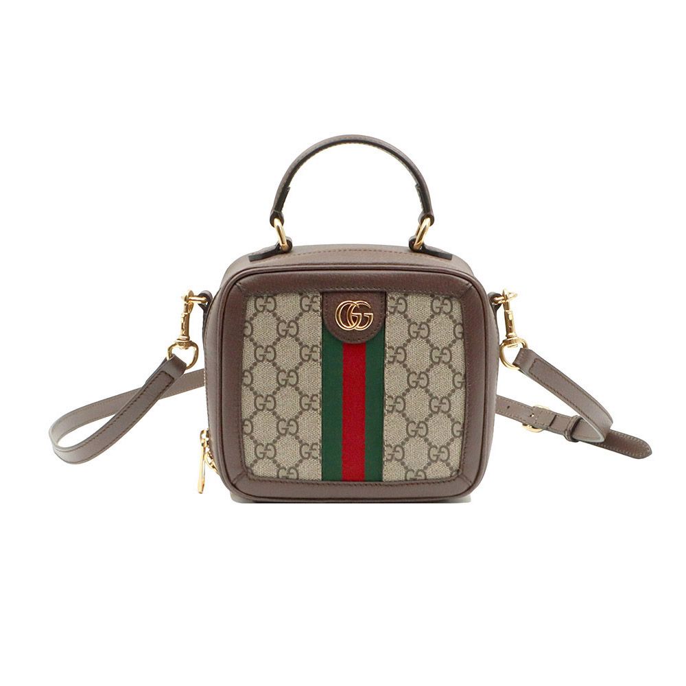 Gucci Brown Leather Ophidia Mini Top Handle 2WAY / 772157