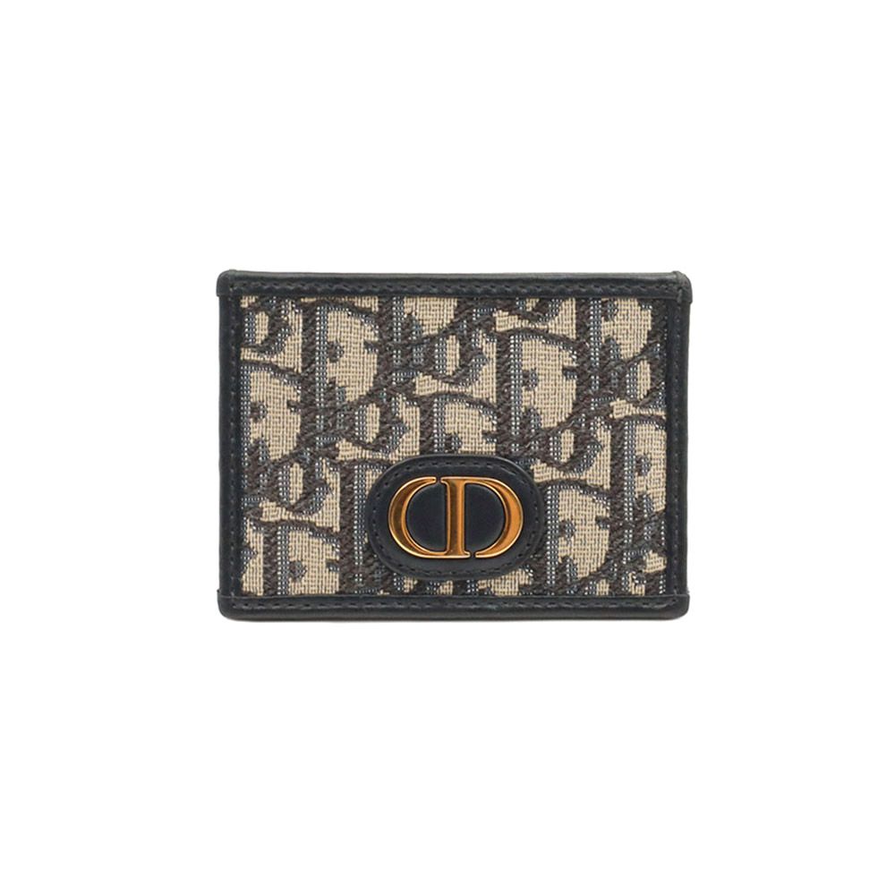 Dior Blue Oblique Jacquard 30 Montaigne Montenu Card Wallet / S2098UTZQ