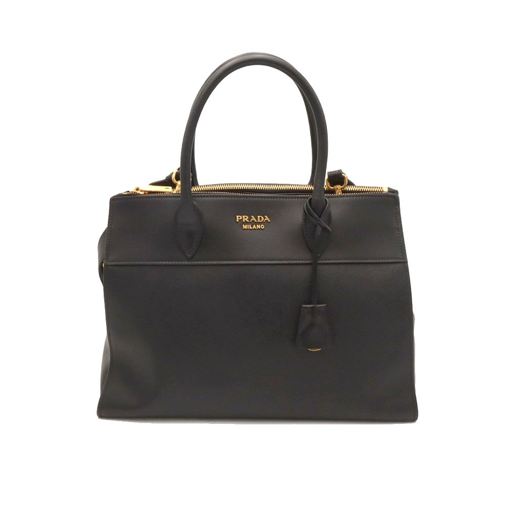 Prada Black Logo Paradigma Large Top Handle 2WAY Bag (2019) / 1BA130