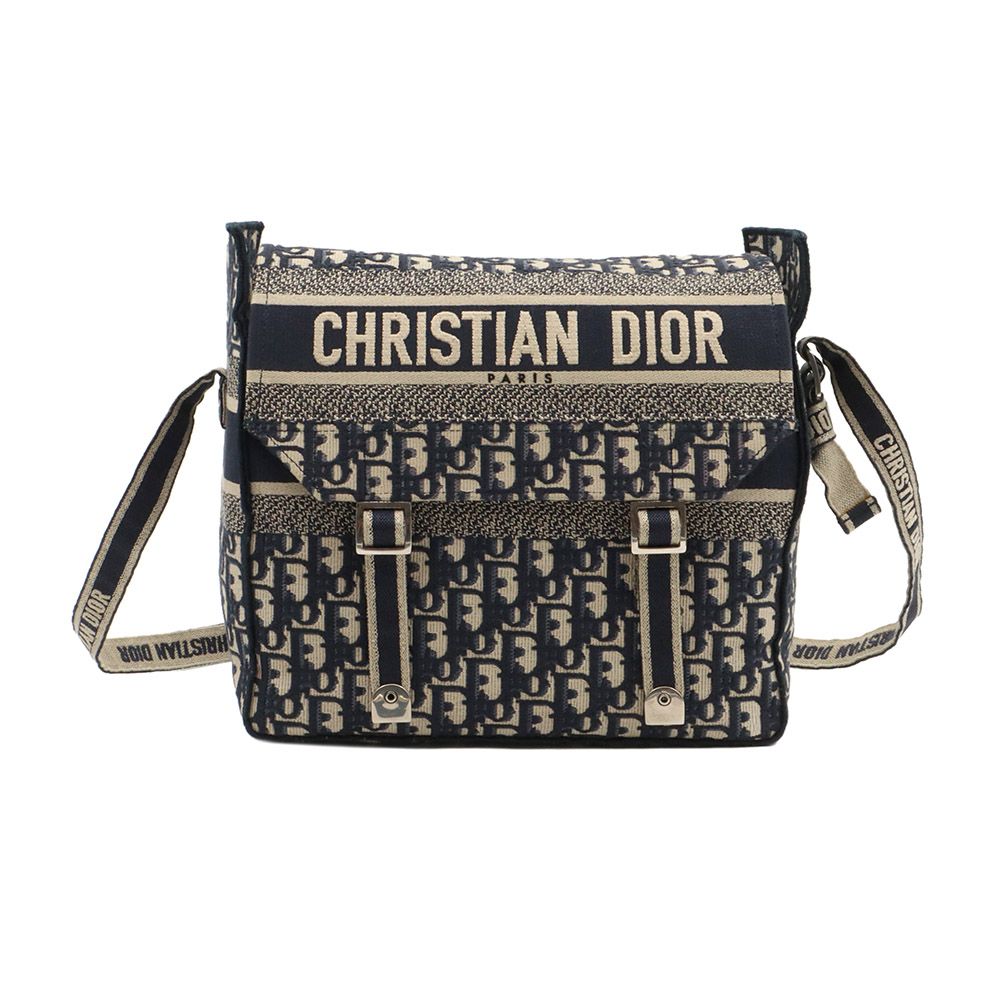 Dior Blue Oblique Jacquard Camp Messenger Crossbody Bag / M1291VRIW_M928