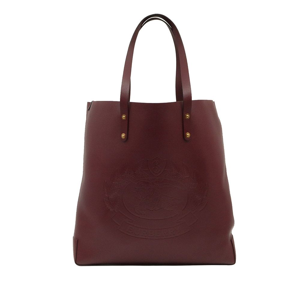 Burberry Burgundy Leather Embellished Large Tote Bag / 4080205