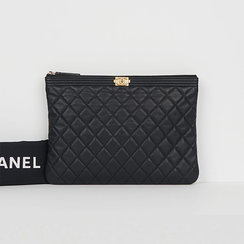 CHANEL Clutch Bag Caviar Neudium 31