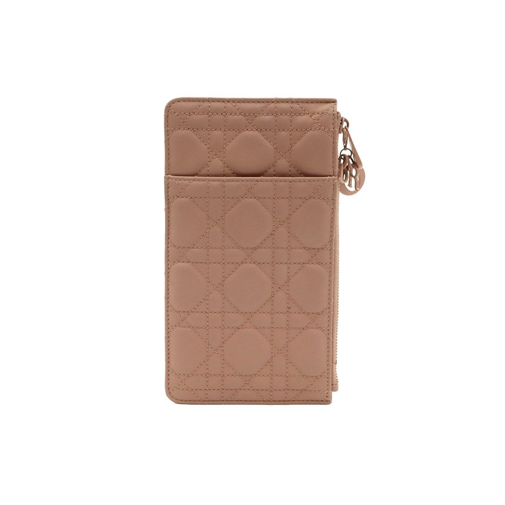 Dior Ultra Matte Canage Calfskin Lady Card Holder Zip Wallet / S0479SLOI