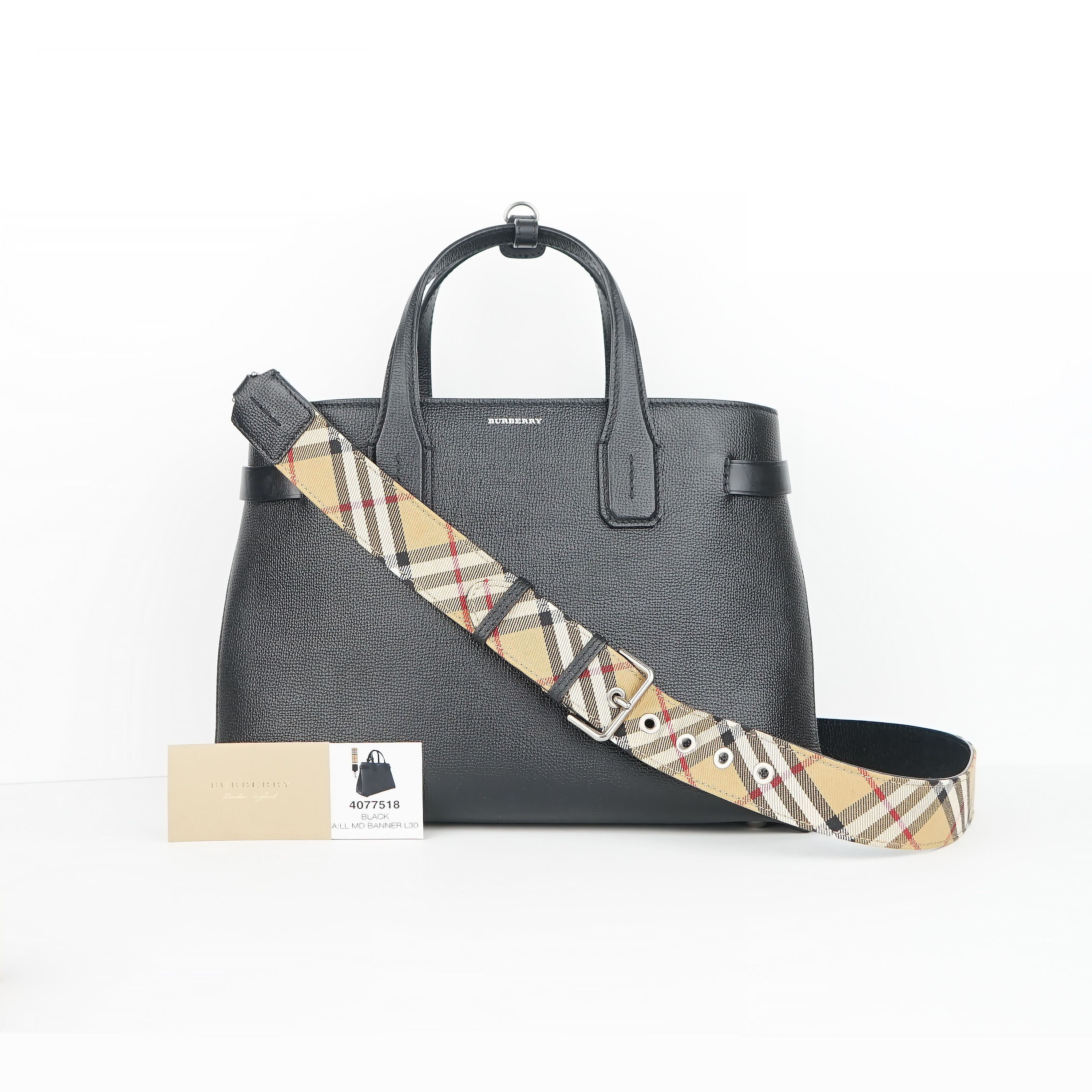 Burberry Vintage Check Banner Tote Bag Medium 4077518