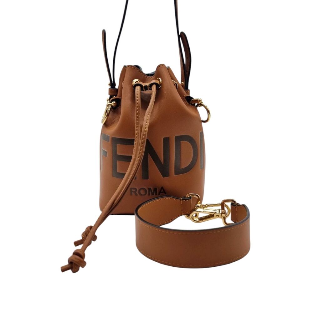 Fendi Mini Montrezzo Bucket Bag Brown FEB040623