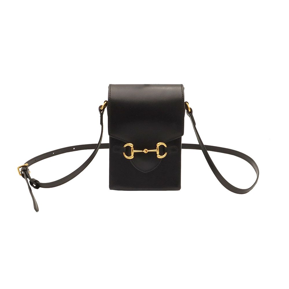 Gucci Black Leather Horsebit 1955 Mini Shoulder Bag / 625615