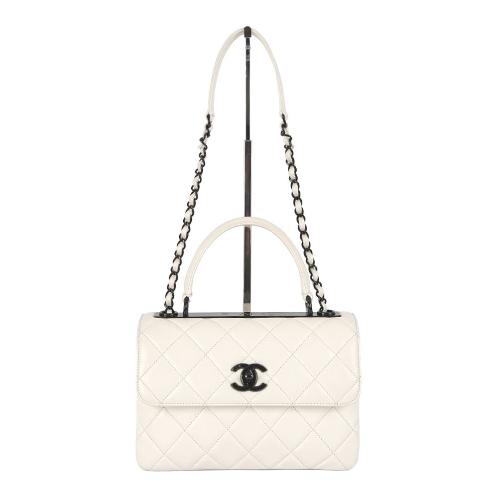 CHANEL Trendy CC Small White Embedded Chip A92236