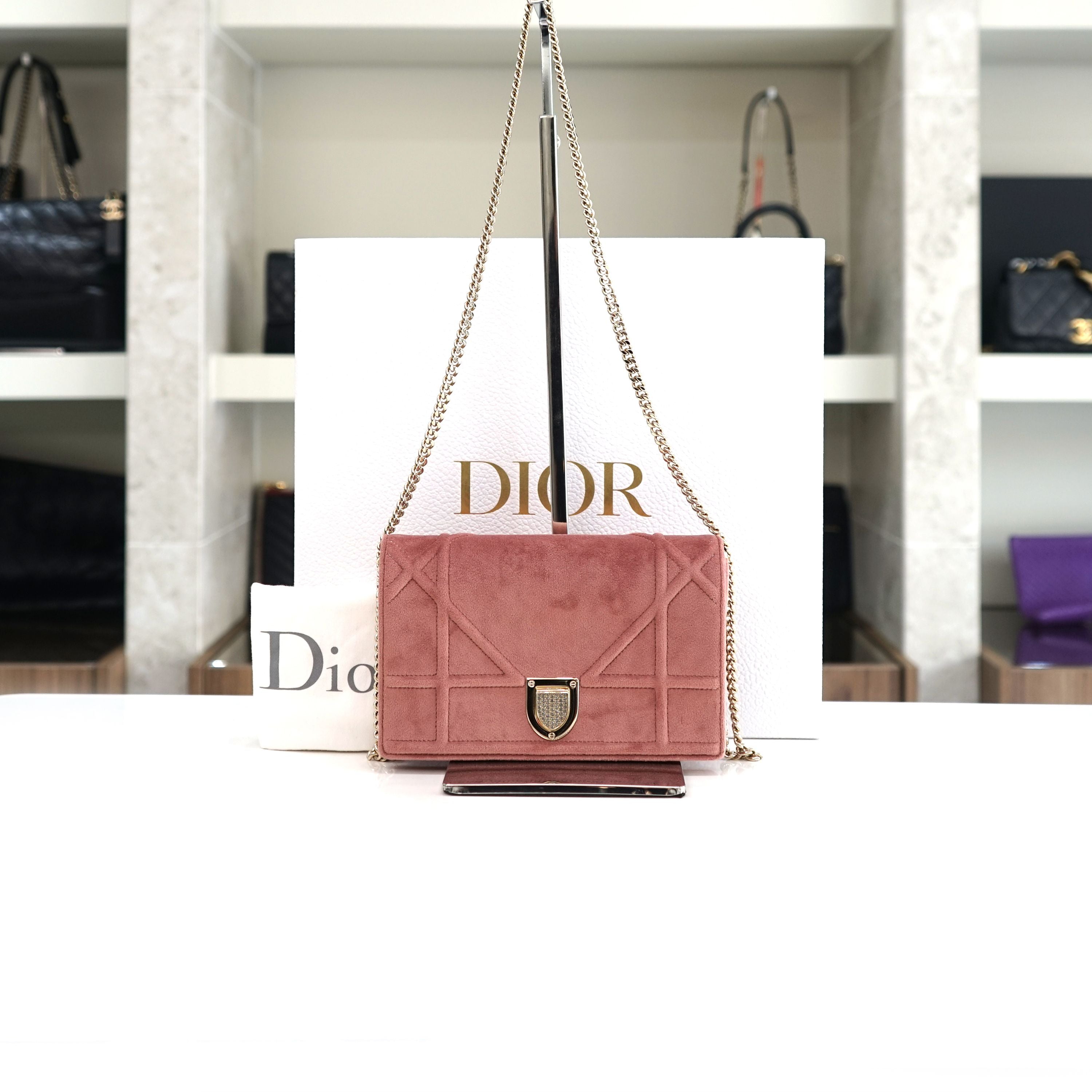 Dior Velvet Shoulder Bag Small - ama (SKU: 001)