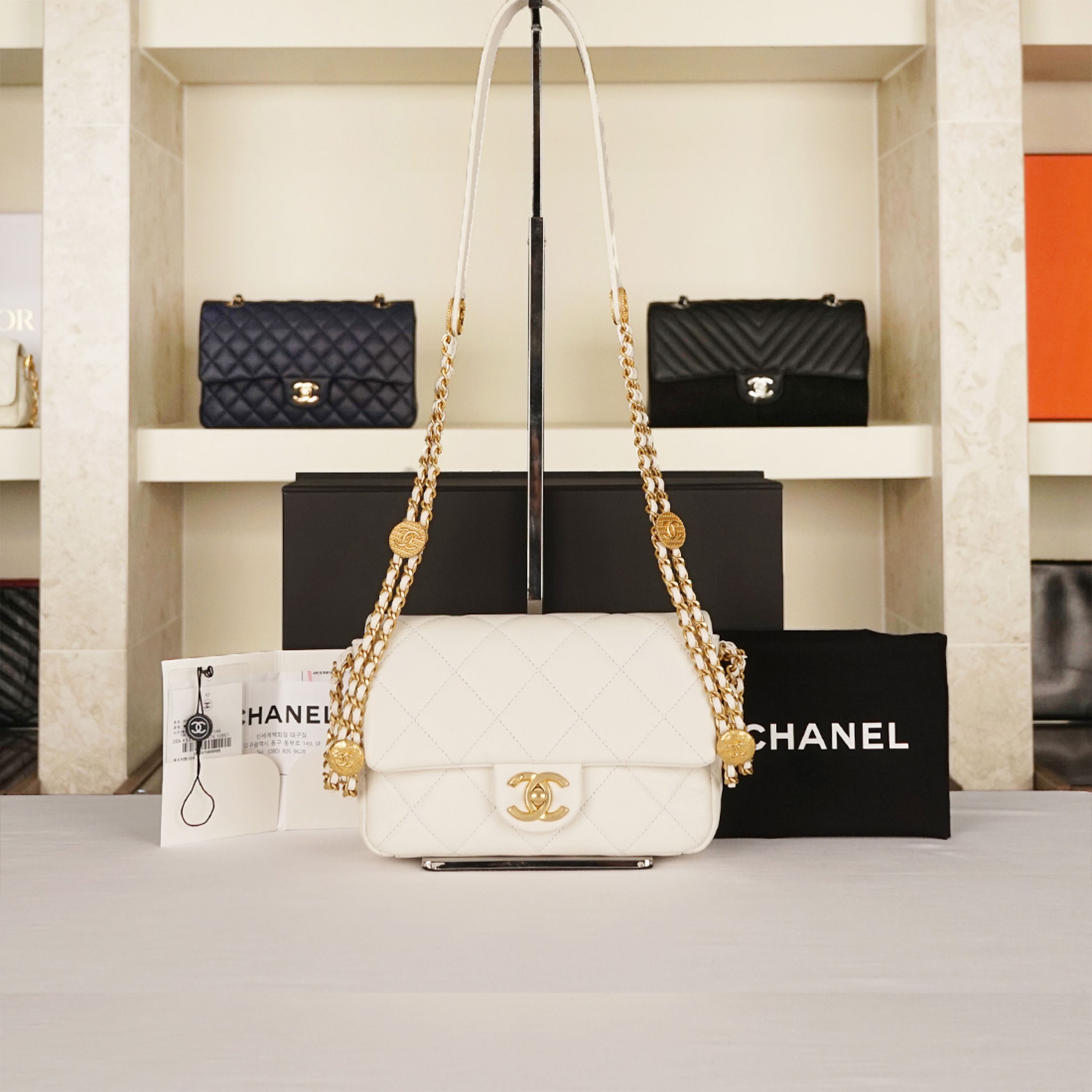CHANEL Season 22 Workshop Bag Small Flap Bag Inner Chip AS3369