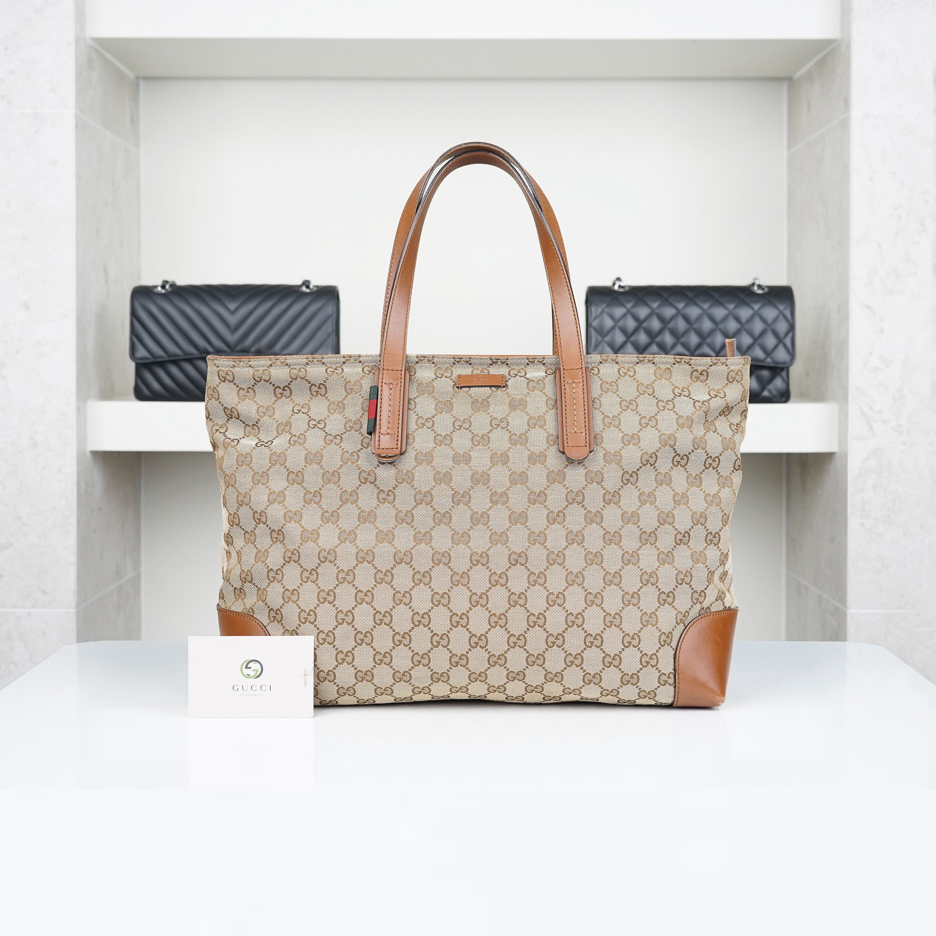 Gucci Brown GG Fabric Shopper Bag 308928