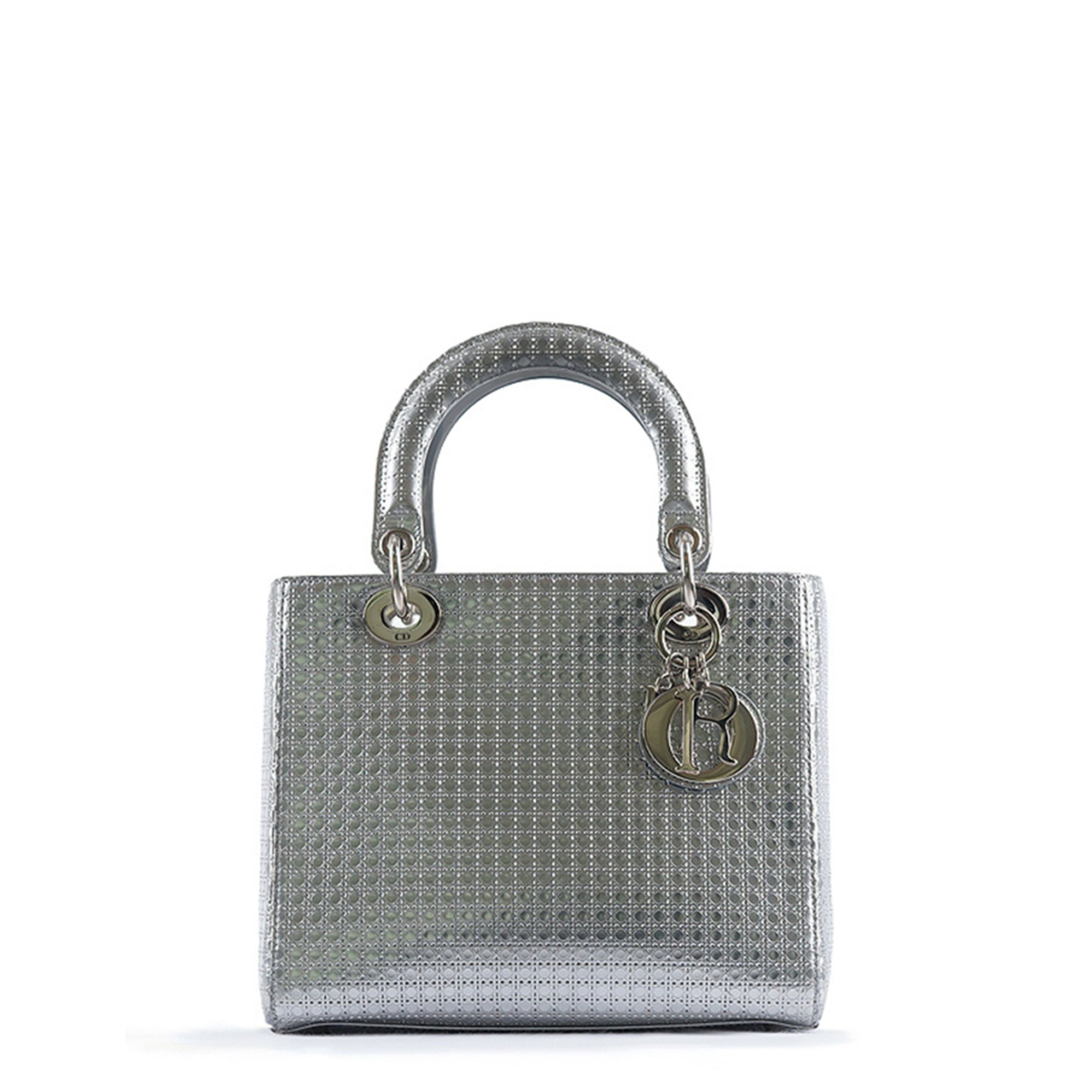 Dior Micro Cannage Metallic Silver Handbag M0550PSKC