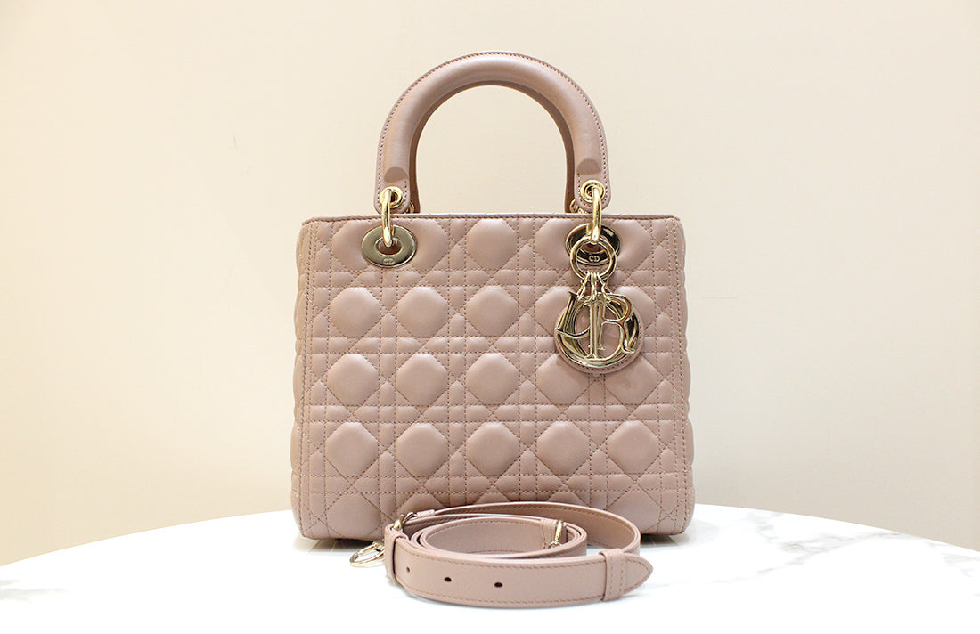 Dior Medium Pink Tote Shoulder Bag M0565