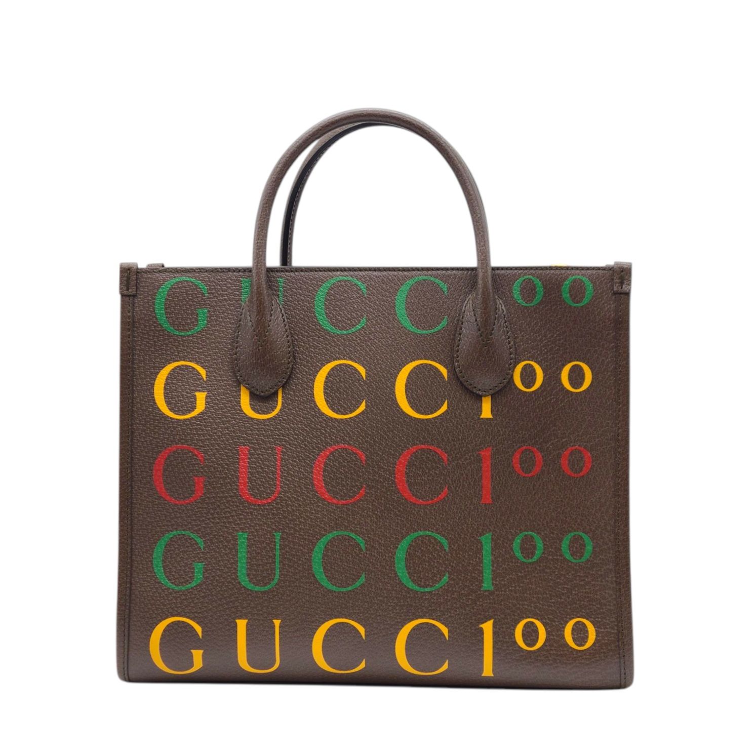 Gucci Lettering Print 100th Anniversary Tote Bag [Small] GUB031121