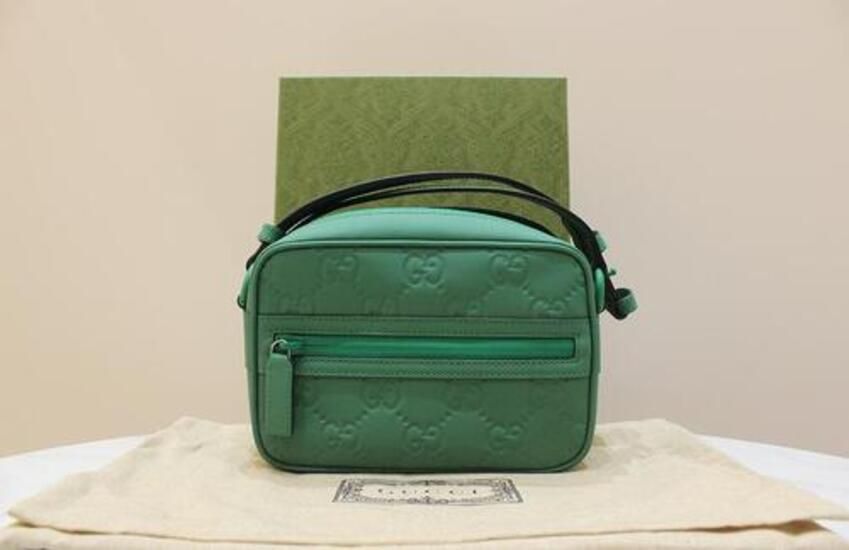 Gucci GG Rubber Effects Green Mini Shoulder & Crossbody Bag 771321 S Grade