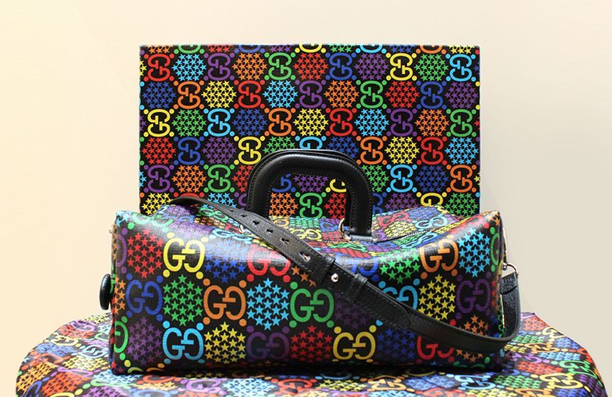 Gucci Psychedelic Boston Duffel Tote Body Crossbag 587866 S Grade