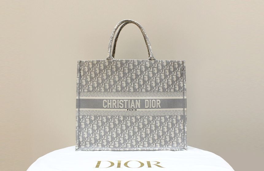 Dior Oblique Book Tote Gray Large Tote Bag M1286 A+ Grade