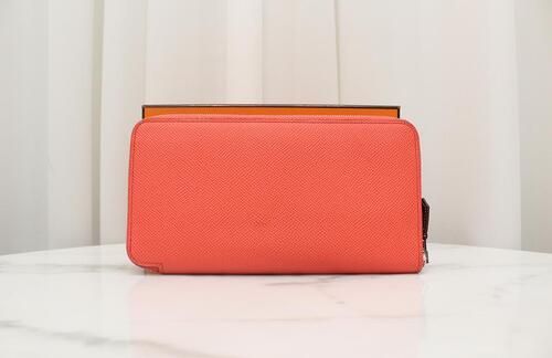 Hermes Silkin Classic Appsung Rose Texas Wallet H070668 - A Grade