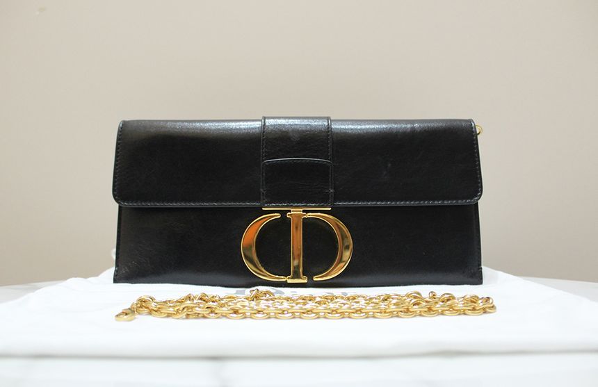 Dior Montaigne 30 Lambskin Black Chain Clutch & Crossbody Bag M9206 A Grade [SKU: M9206]