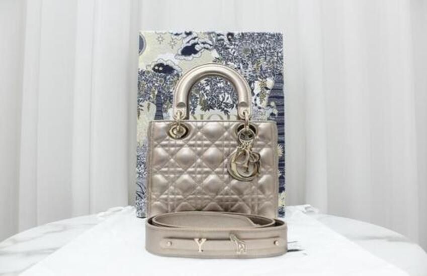 Dior Lady Bag My ABC Pale Bronze Small Tote Shoulder Bag M0538OWEC A Grade