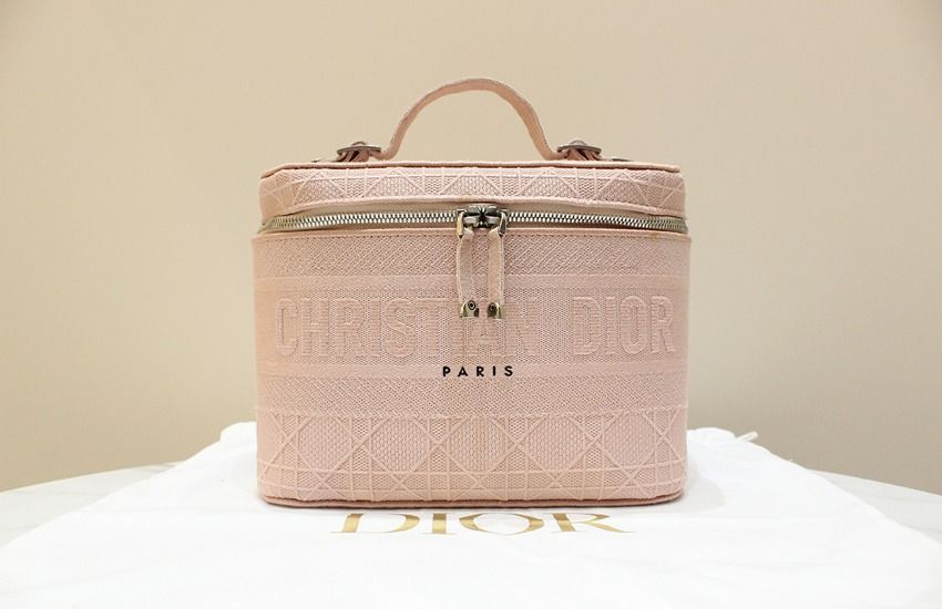 Dior Travel Vanity Case Pink Tote Bag S5480 A+ Grade