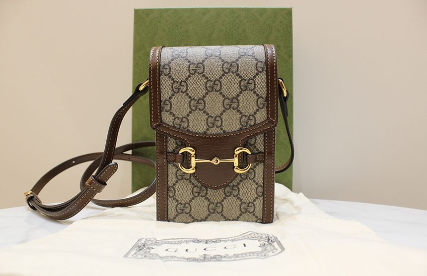 Gucci Horsebit 1955 Brown Mini Shoulder & Crossbody Bag 625615 SKU