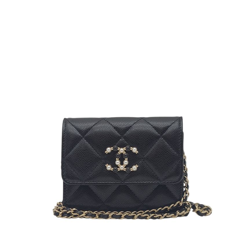 CHANEL Diamond Wallet on Chain Card Wallet Crossbody CHA123067