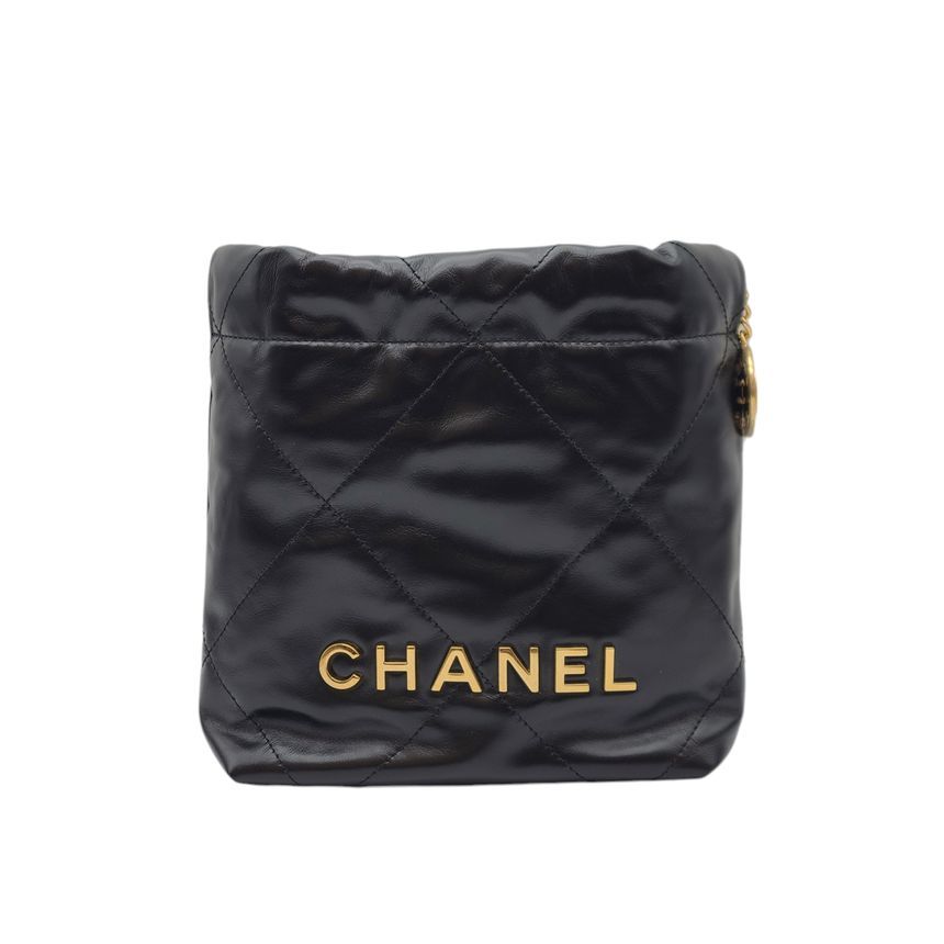CHANEL Mini Calfskin Pearl Gold Pearl 22 Bag CHA091019