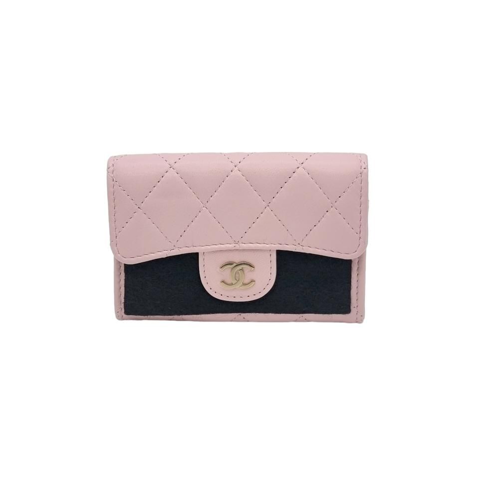 CHANEL Unused Lambskin Classic Card Holder Light Pink SKU12345