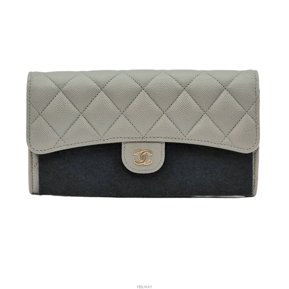 CHANEL Unused Classic Flap Caviar Wallet SKU12345