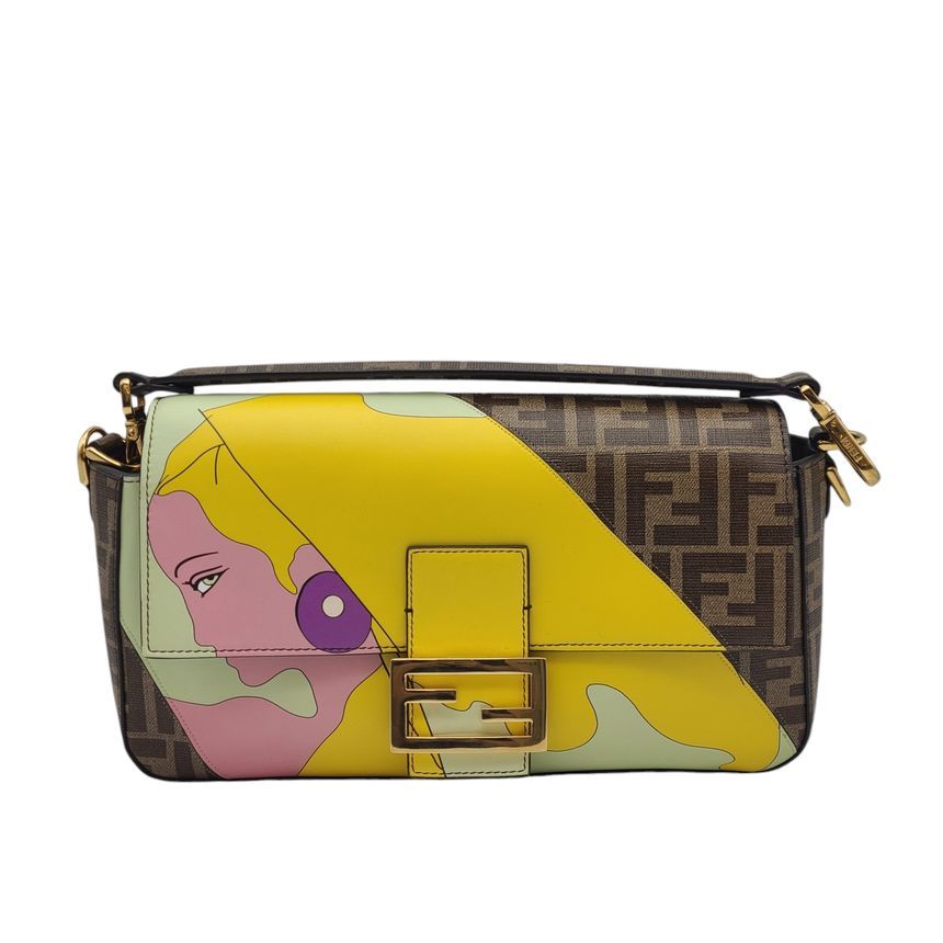 Fendi Medium Baguette Glaze Fabric Shoulder Bag FEA102854