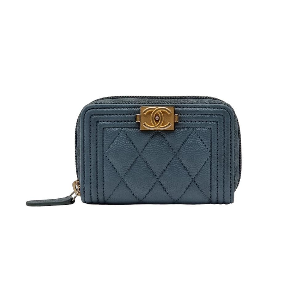 CHANEL Caviar Coin Card Wallet with Zipper - SKU: OS