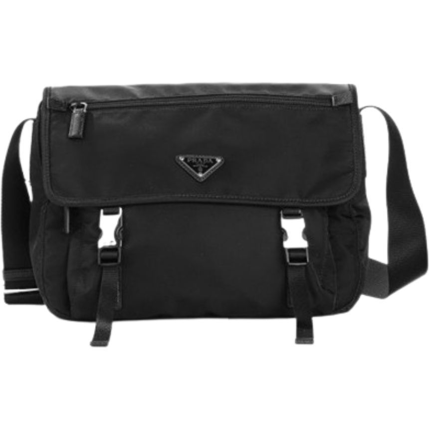 Prada Messenger Shoulder Bag Black Medium 1BD671 ZOT F0002