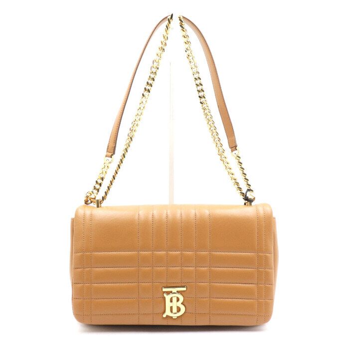 Burberry TB Medium Quilted Leather Roll Bag Crossbody Brown 8059508