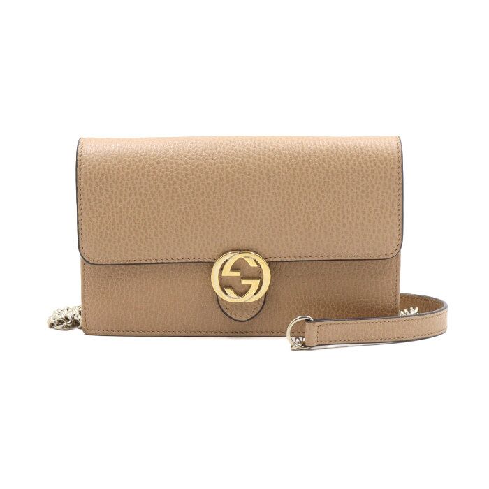 Gucci Beige Interlocking GG Mini Flap Shoulder Bag with Chain aa50283