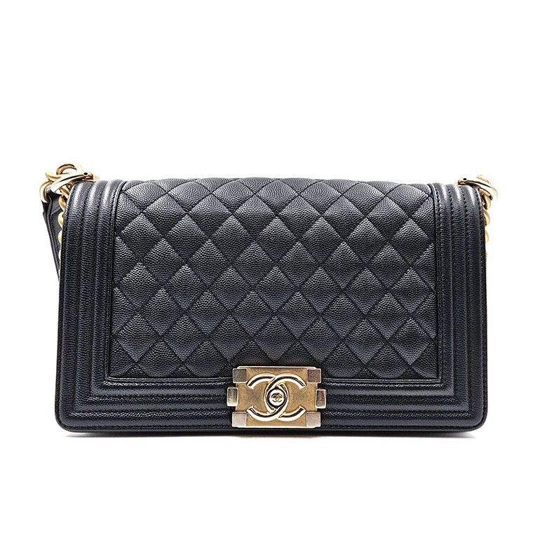 CHANEL Caviar Gold Boy Bag Medium 120924033
