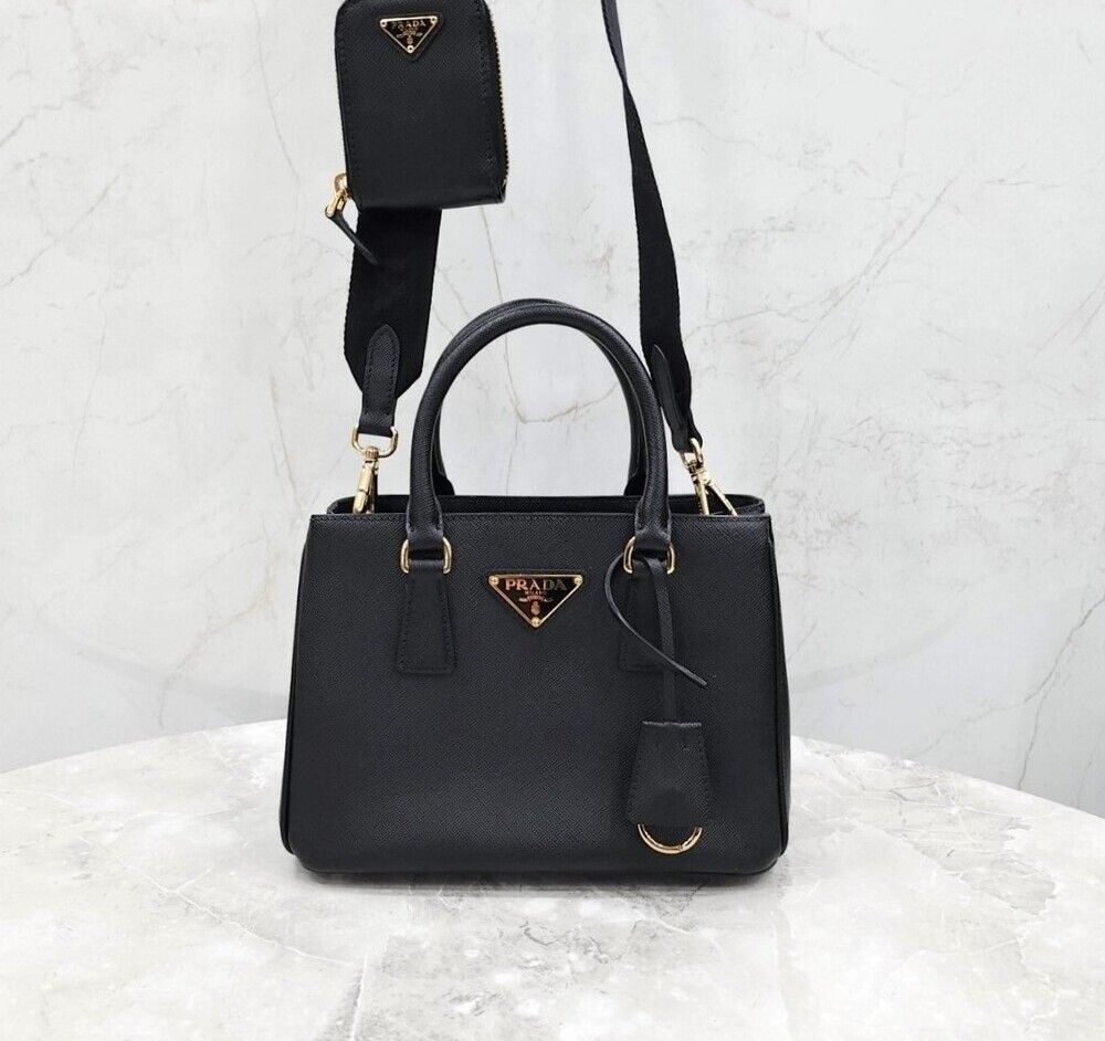 Prada Leather Mini Luxe Tote Crossbody Bag 1BA296