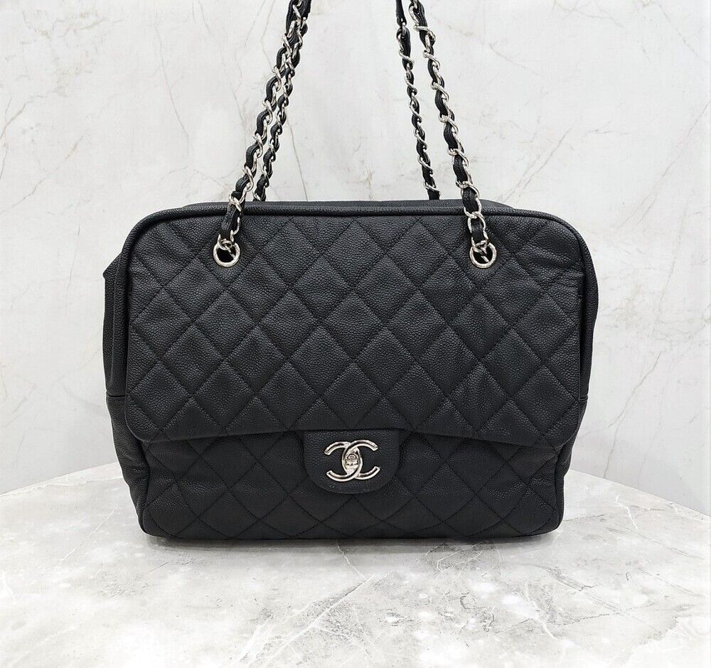 CHANEL Caviar Pocket Jumbo Chain Bag 20 Series SKU