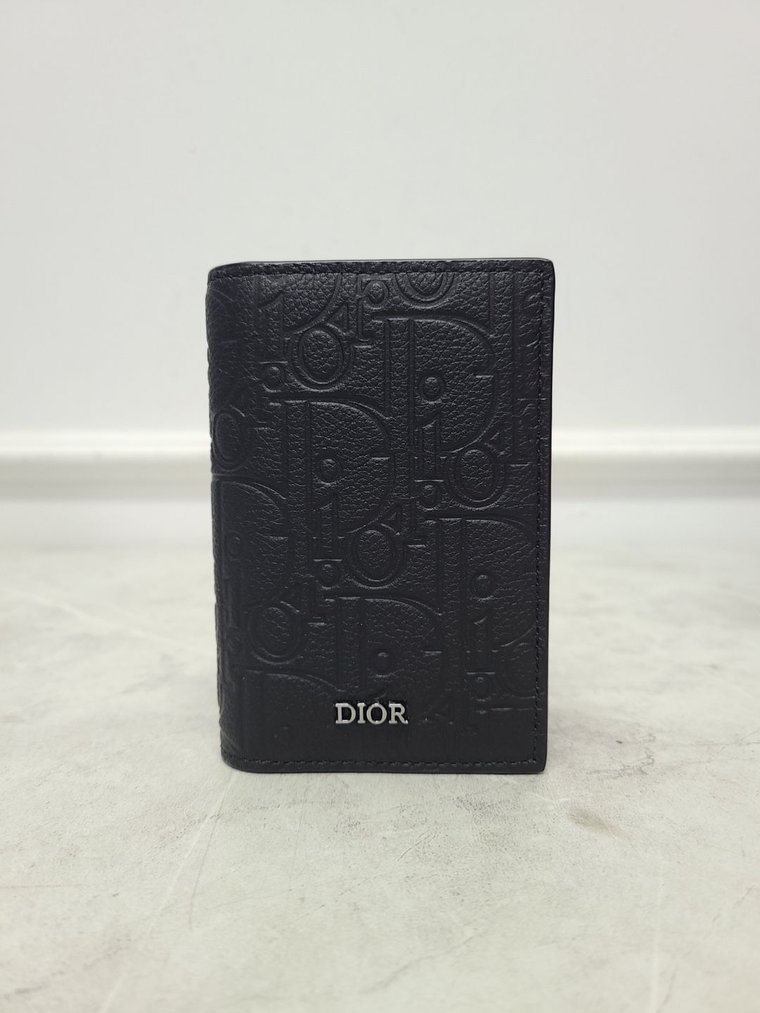 Dior Black Oblique Graffiti Vertical 2-Tier Card Wallet SKU