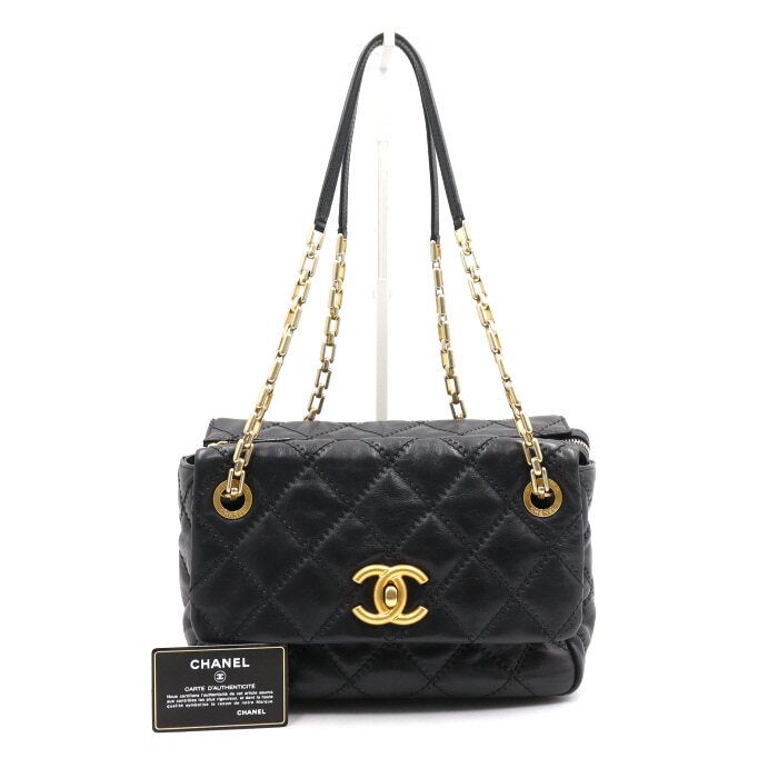 CHANEL Wild Stitch Square Flap Shoulder Bag with Chain aa44641