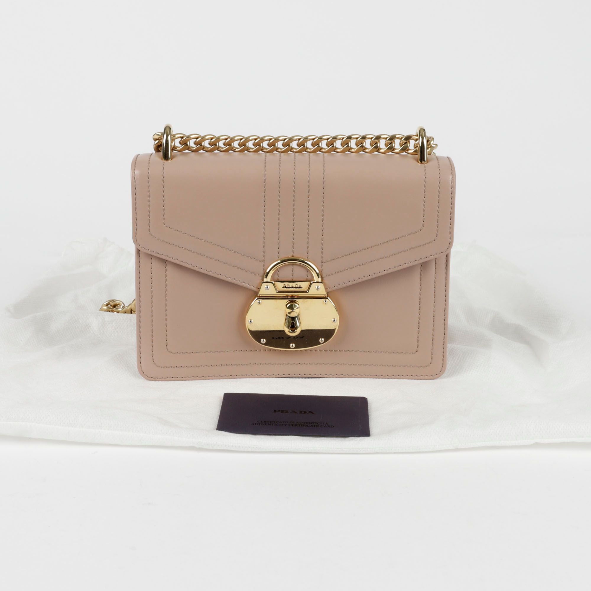 Prada Padlock Patina Shoulder Crossbody Bag 1BD211