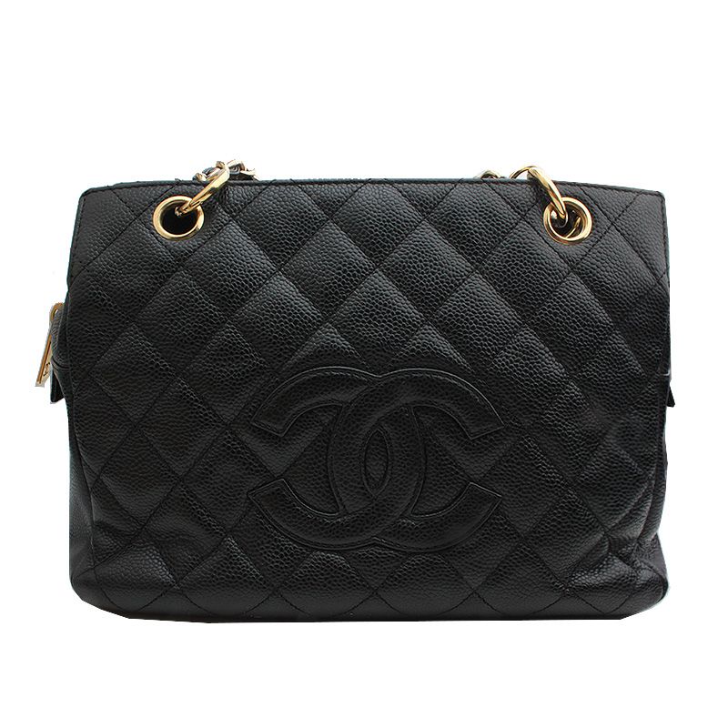 CHANEL Black Caviar Gold Shoulder Bag 7th Edition SKU