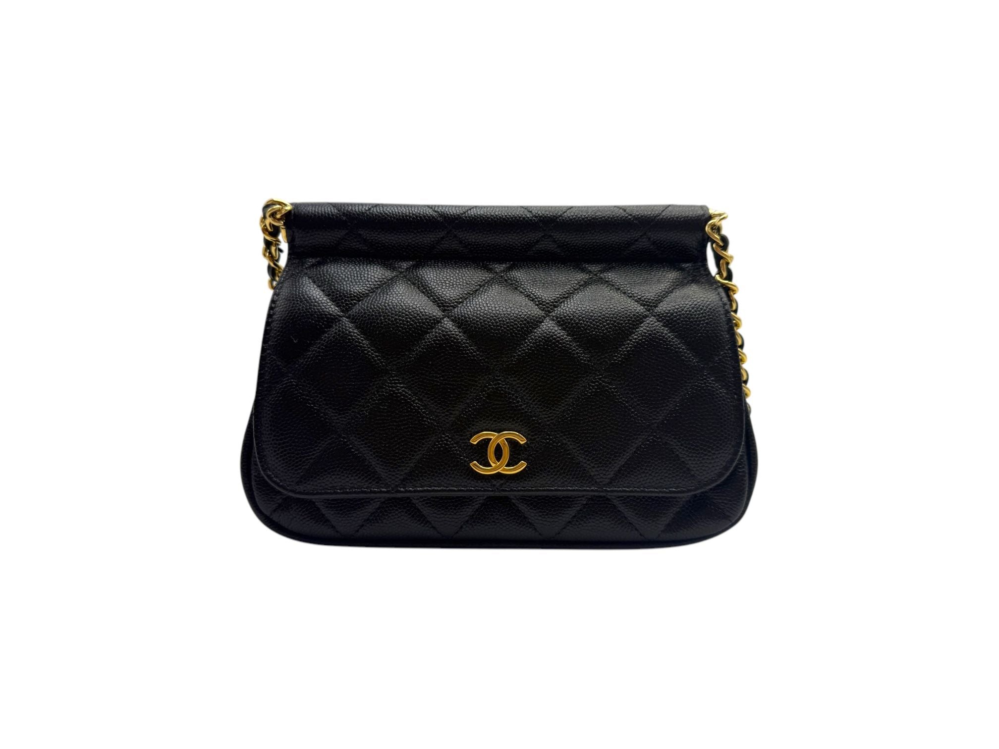 CHANEL Caviar Chain Mini Bag AP3008 Black 22K (SKU: AP3008)