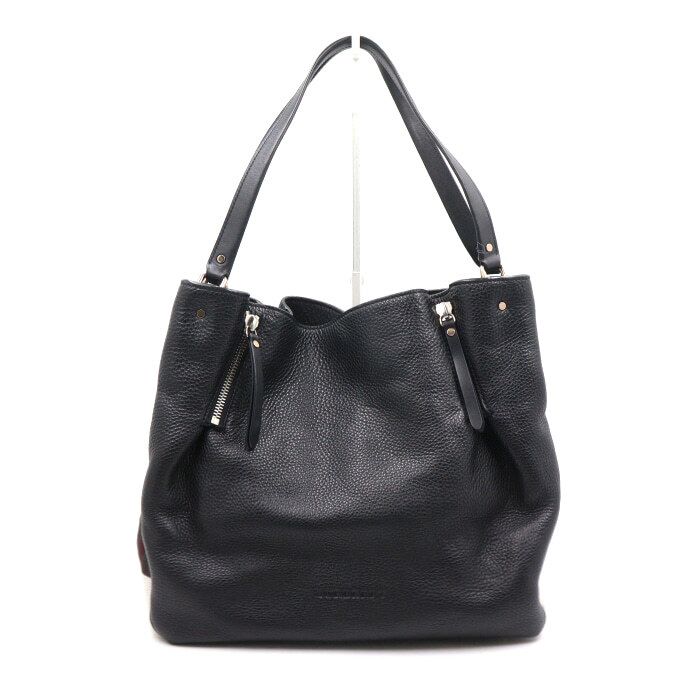 Burberry Medium Hobo Tote Shoulder Bag in Black Leather 3963638 SKU