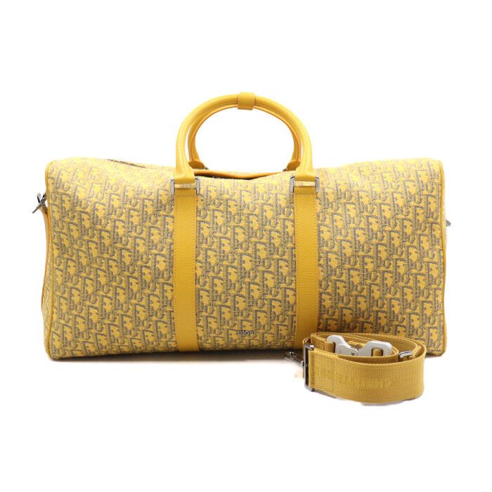 Dior Yellow Oblique Jacquard Lingot Duffel Tote Shoulder Bag aa50127
