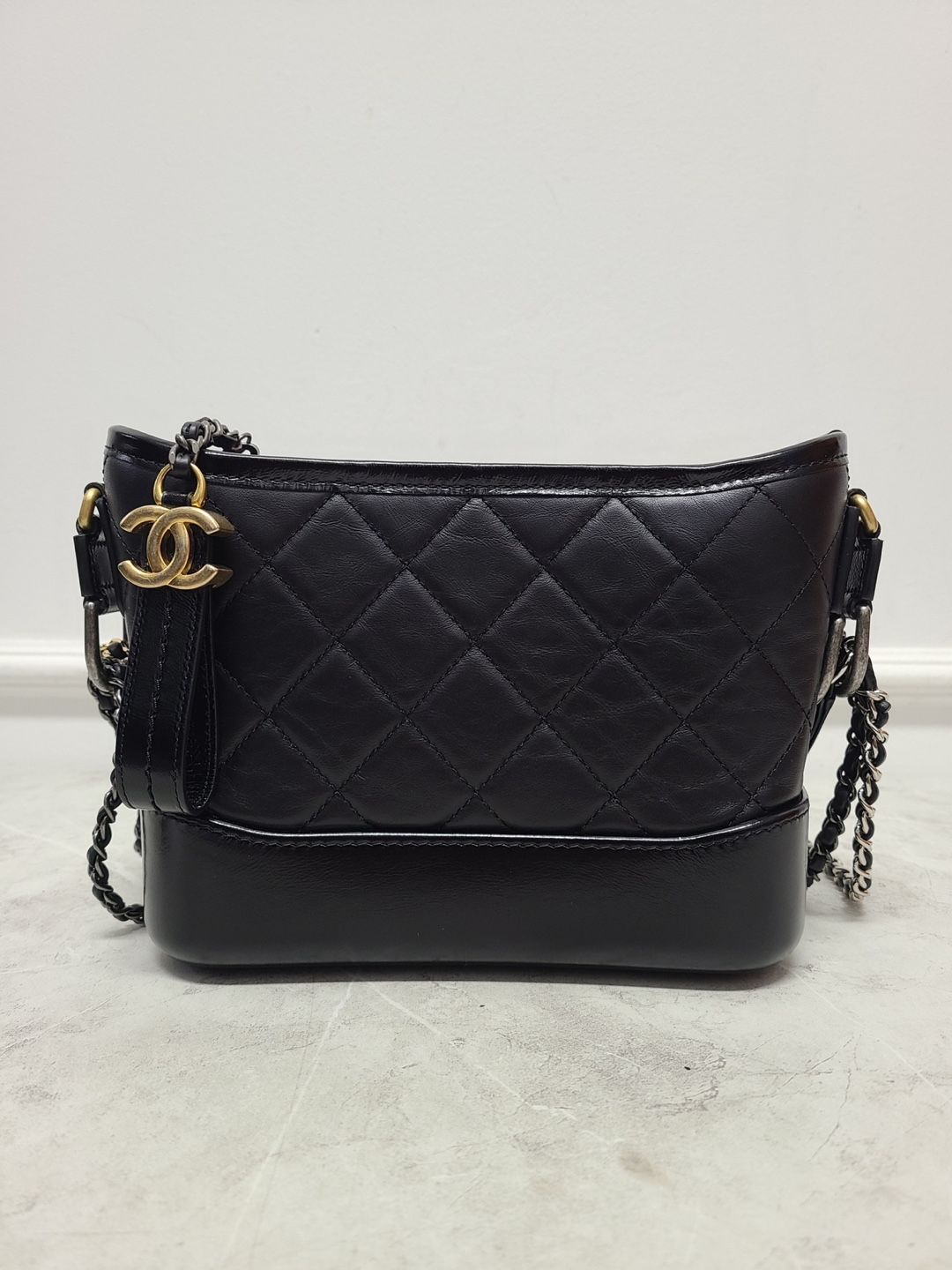 CHANEL Black Gabriel Hobo Bag Small with Embedded Chip SKU