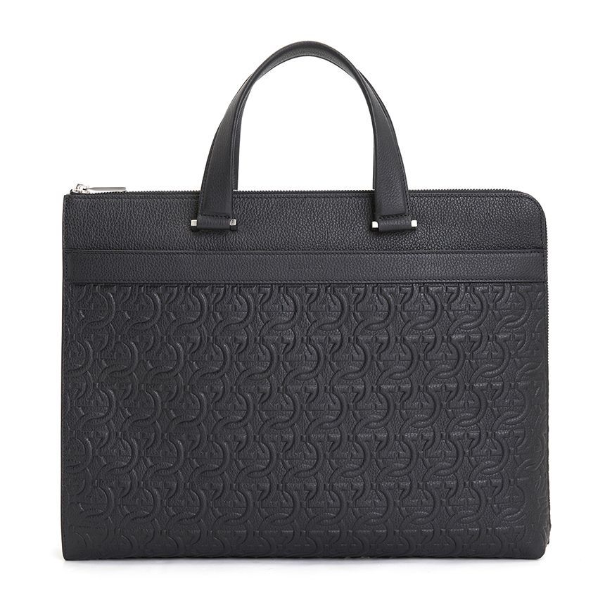 Salvatore Ferragamo Men's Document Bag 24 1481 NERO 0769485